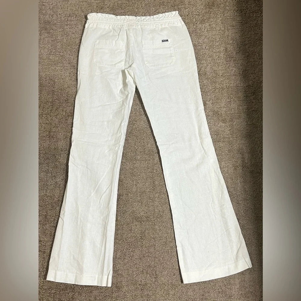 Roxy Off-White Linen Pants - Picture 3 of 9